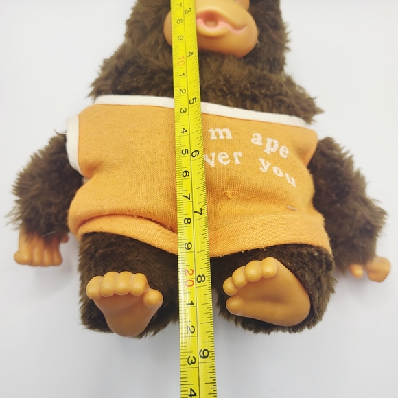 Vintage Kitsch Monkey Plush I’m Ape Over You Atlanta Novelty Gerber Taiwan - Picture 7 of 7